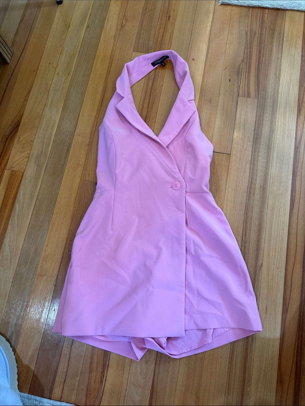 Dynamite Pink Halter Romper with Wrap Front
